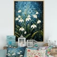 thumbnail image 1 of Designart "White Snowdrops landscape Pointillism II" Floral & Botanical Floater Framed Canvas Art Print, 1 of 7