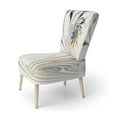 thumbnail image 1 of Designart 'White Stained Glass Floral' Upholstered Floral Accent Chair, 1 of 5