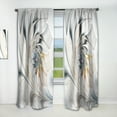 thumbnail image 1 of Designart 'White Stained Glass Fractal Floral Art' Modern Curtain Panel, 1 of 5