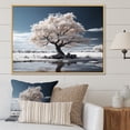 thumbnail image 1 of Designart "White Tree Arboretum horizon I" Landscape Trees Floater Framed Canvas Print, 1 of 7