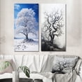 thumbnail image 1 of Designart "White Tree Winters Beauty III" Trees Wall Art Set Of 2 - White Landscapes Canvas Set For Living Room Decor, 1 of 7