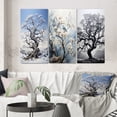 thumbnail image 1 of Designart "White Tree euphony Landscape III" Floral & Botanical Wall Art Set Of 3 - Grey Tree Monochrome Gallery Wall Set For Home Decor, 1 of 7