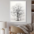 thumbnail image 1 of Designart "White Tree gracefulness Landscape" Floral & Botanical Floater Framed Canvas Print, 1 of 7