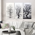 thumbnail image 1 of Designart "White Tree gracefulness Landscape" Floral & Botanical Wall Art Set Of 3 - Grey Tree Monochrome Gallery Set For Office Decor, 1 of 7