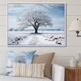 thumbnail image 1 of Designart "White Tree winters solitude" Landscape Trees Floater Framed Canvas Art Print, 1 of 7