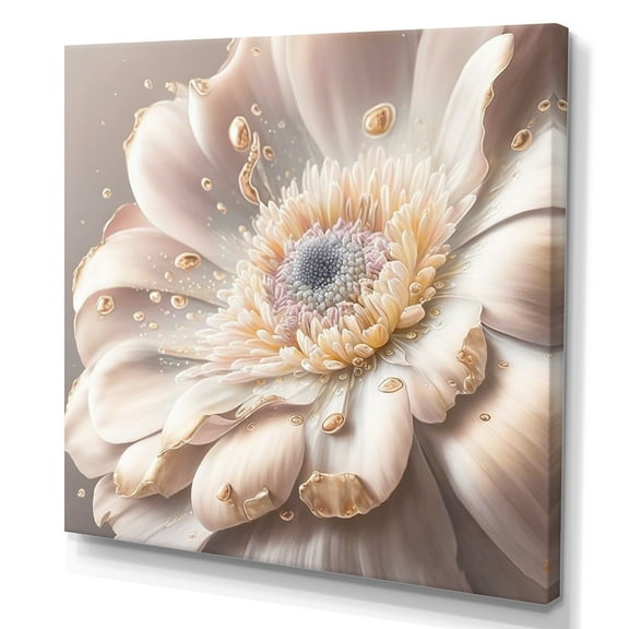 Designart White Watercolor Flower Canvas Wall Art