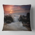 thumbnail image 1 of Designart White Waves Rushing Between Rocks - Seashore Throw Pillow - 16x16, 1 of 4