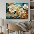 thumbnail image 1 of Designart "White Yellow Abstract Fractal composition Melodies" Modern Metal Art Living Room, 1 of 5