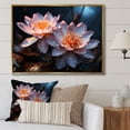 thumbnail image 1 of Designart "White Yellow Lotus landscape III" Floral Floater Framed Wall Art Print, 1 of 7