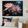 thumbnail image 1 of Designart "White Yellow Lotus landscape III" Floral Floater Framed Wall Art Print, 1 of 7
