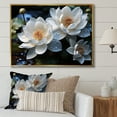 thumbnail image 1 of Designart "White Yellow Lotus landscape VI" Floral Floater Framed Canvas Print, 1 of 7