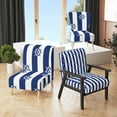 thumbnail image 1 of Designart "White and Blue Striped Pattern" Upholstered Patterned Accent Chair and Arm Chair, 1 of 5