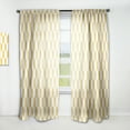 thumbnail image 1 of Designart 'White and Gold Geometric Pattern I' Mid-Century Modern Curtain Panel, 1 of 4