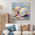 thumbnail image 1 of Designart "White expressionist Seashells I" Animals Wall Art Print, 1 of 5