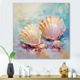 thumbnail image 1 of Designart "White expressionist Seashells II" Animals Metal Wall Art, 1 of 5