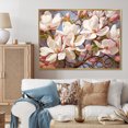 thumbnail image 1 of Designart "Whte Pink Magnolias Magnolia euphony" Floral Floater Framed Canvas Art Print, 1 of 7