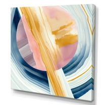 Designart Wide Golden Brush Stroke I Canvas Wall Art