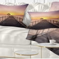 thumbnail image 1 of Designart Wide Wooden Bridge into the Sea - Pier Seascape Throw Pillow - 12x20, 1 of 5