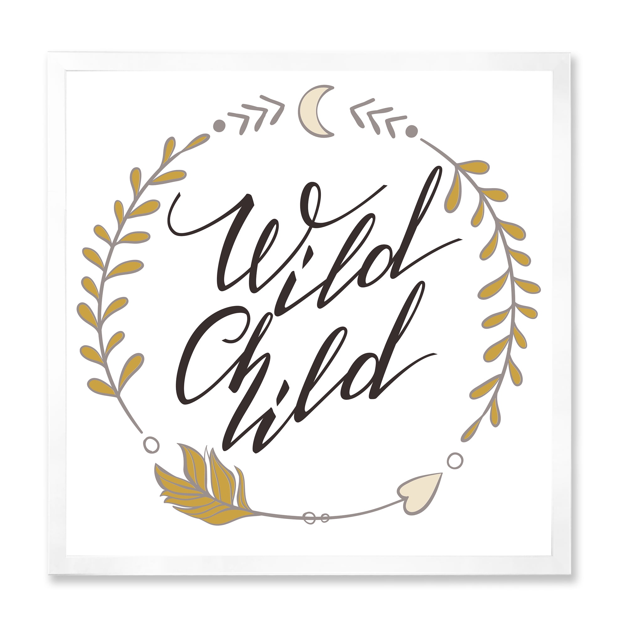 Designart 'Wild Child Under Arrows Circled' Traditional Framed Art Print