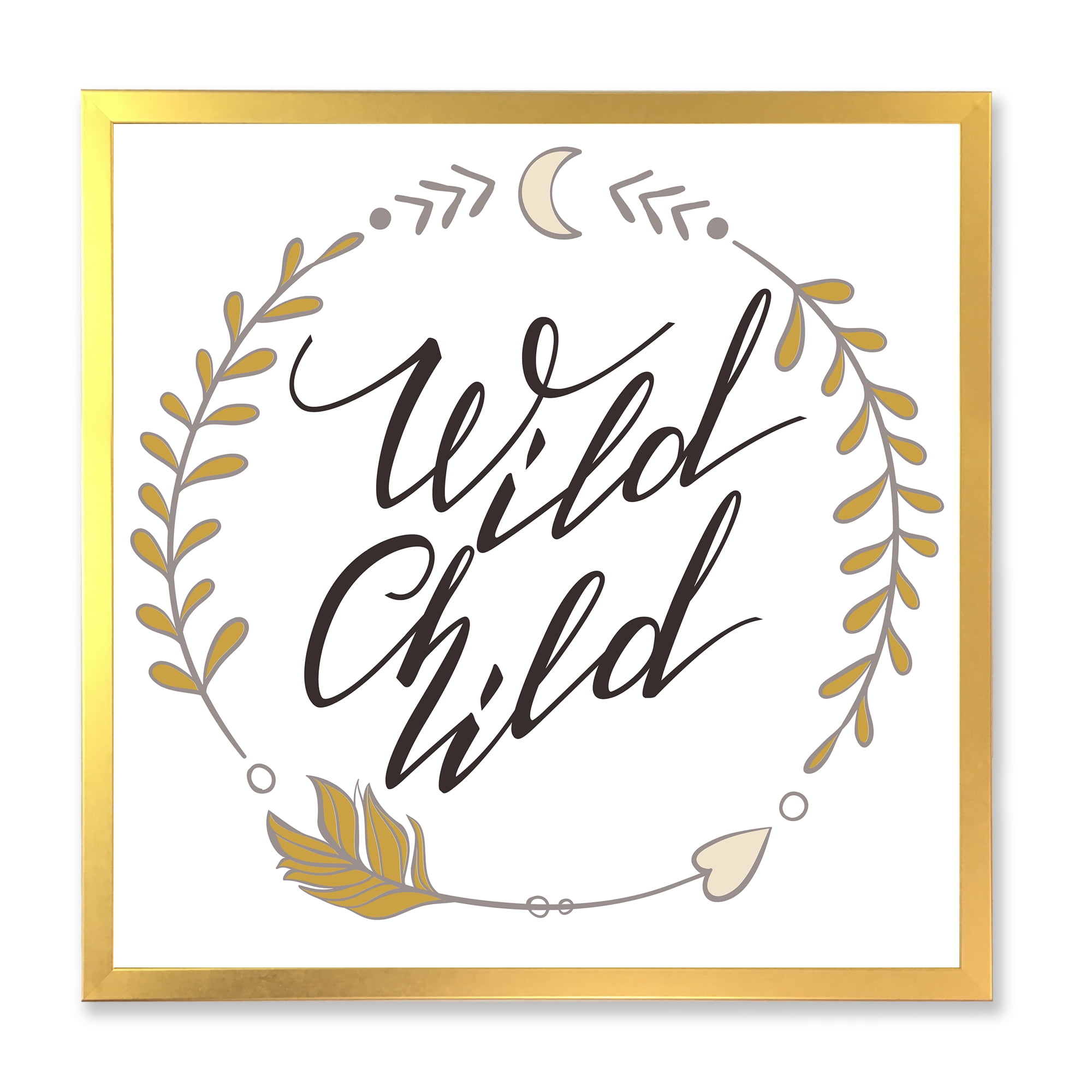 Designart 'Wild Child Under Arrows Circled' Traditional Framed Art Print