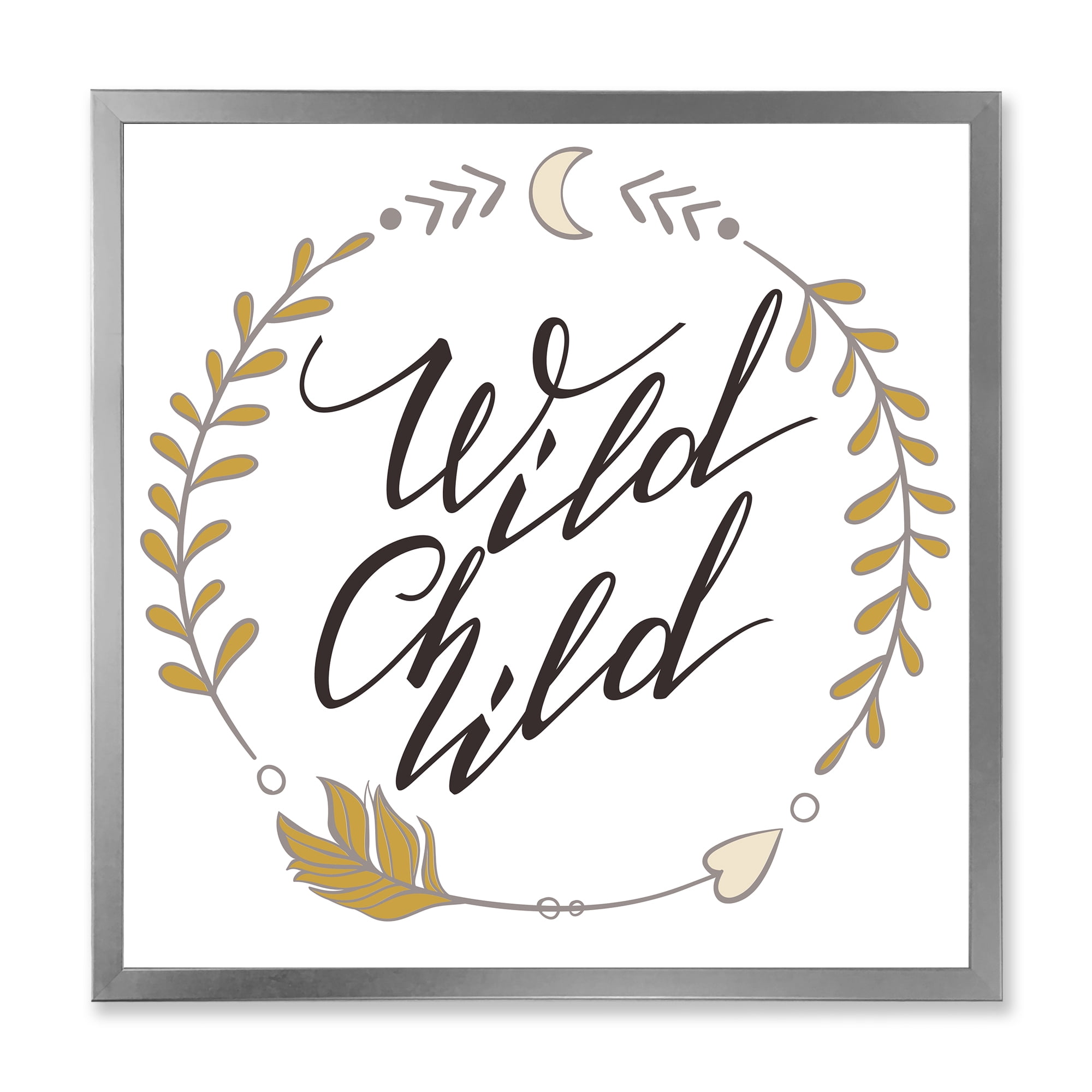Designart 'Wild Child Under Arrows Circled' Traditional Framed Art Print