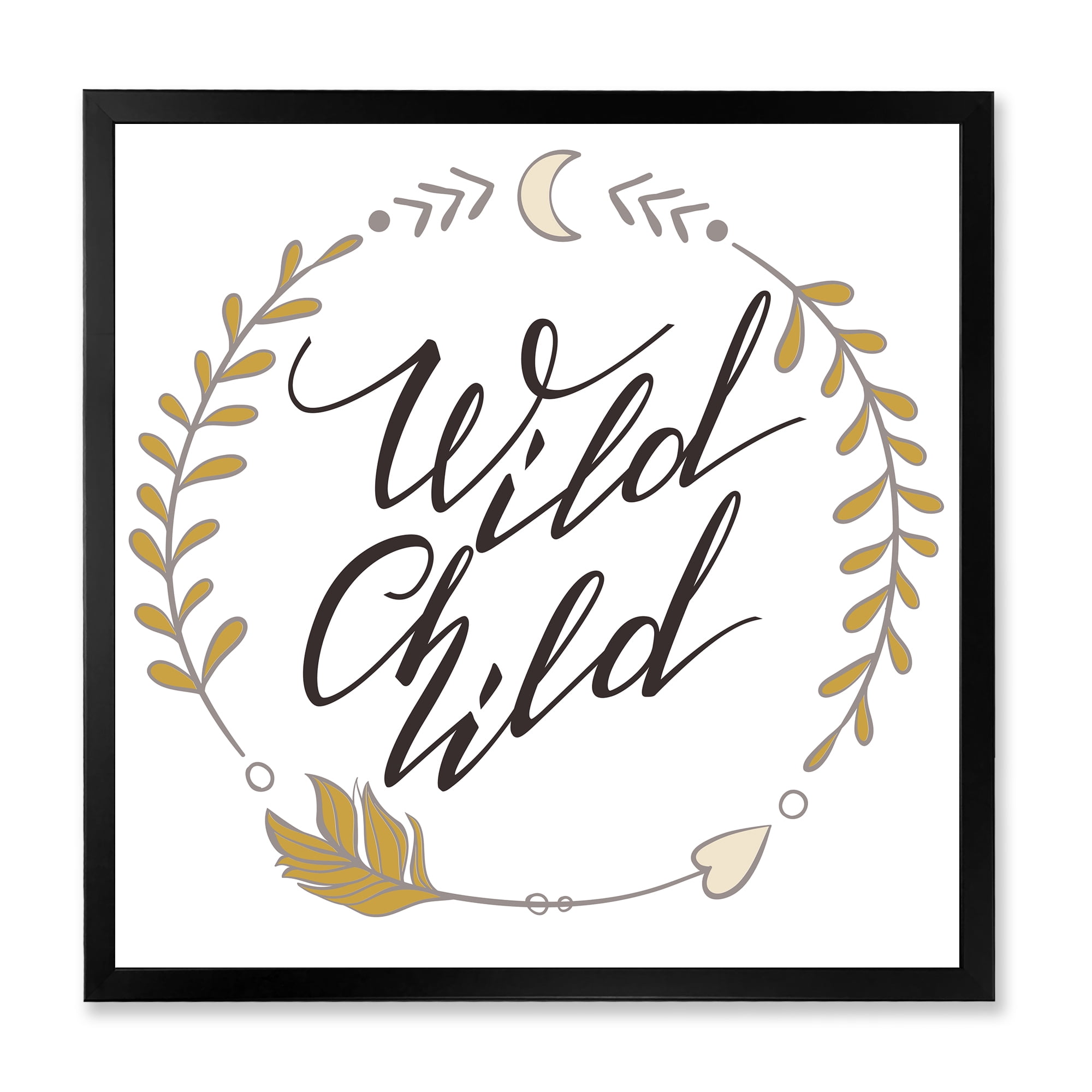 Designart 'Wild Child Under Arrows Circled' Traditional Framed Art Print
