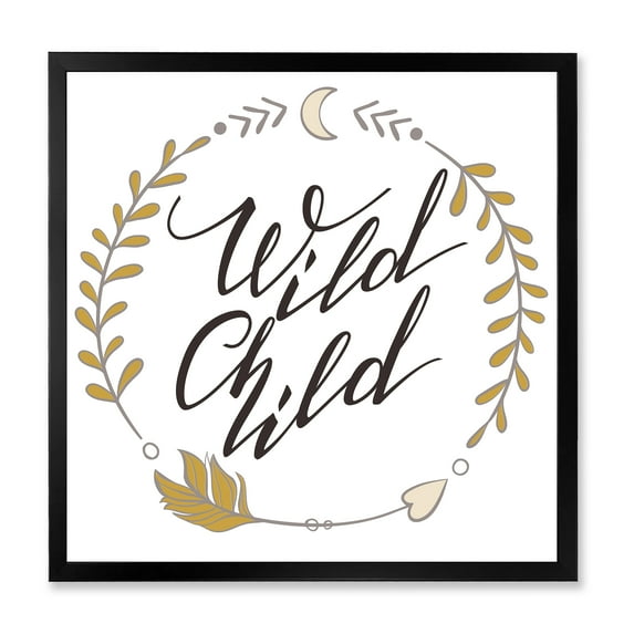Designart 'Wild Child Under Arrows Circled' Traditional Framed Art Print