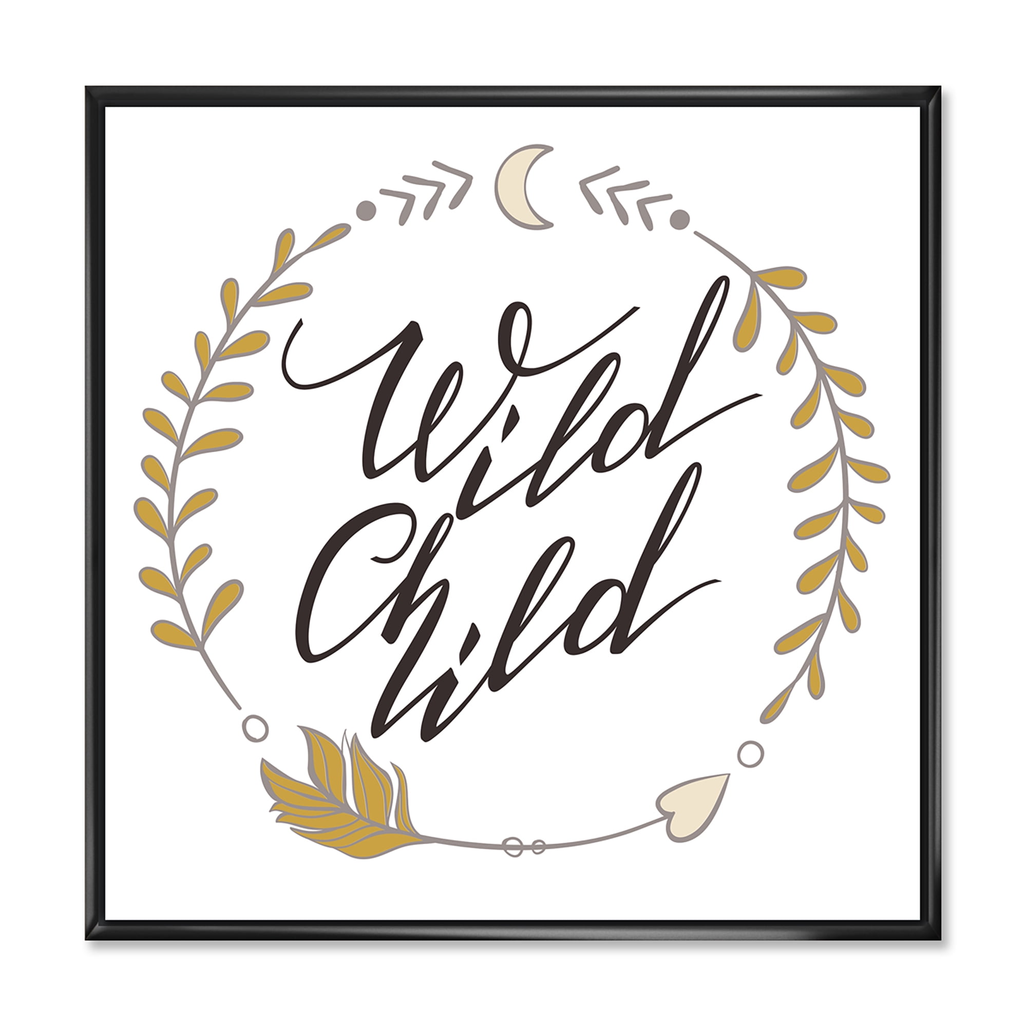 Designart 'Wild Child Under Arrows Circled' Traditional Framed Canvas Wall Art Print