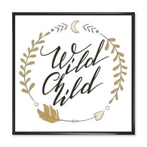 Designart 'Wild Child Under Arrows Circled' Traditional Framed Canvas Wall Art Print