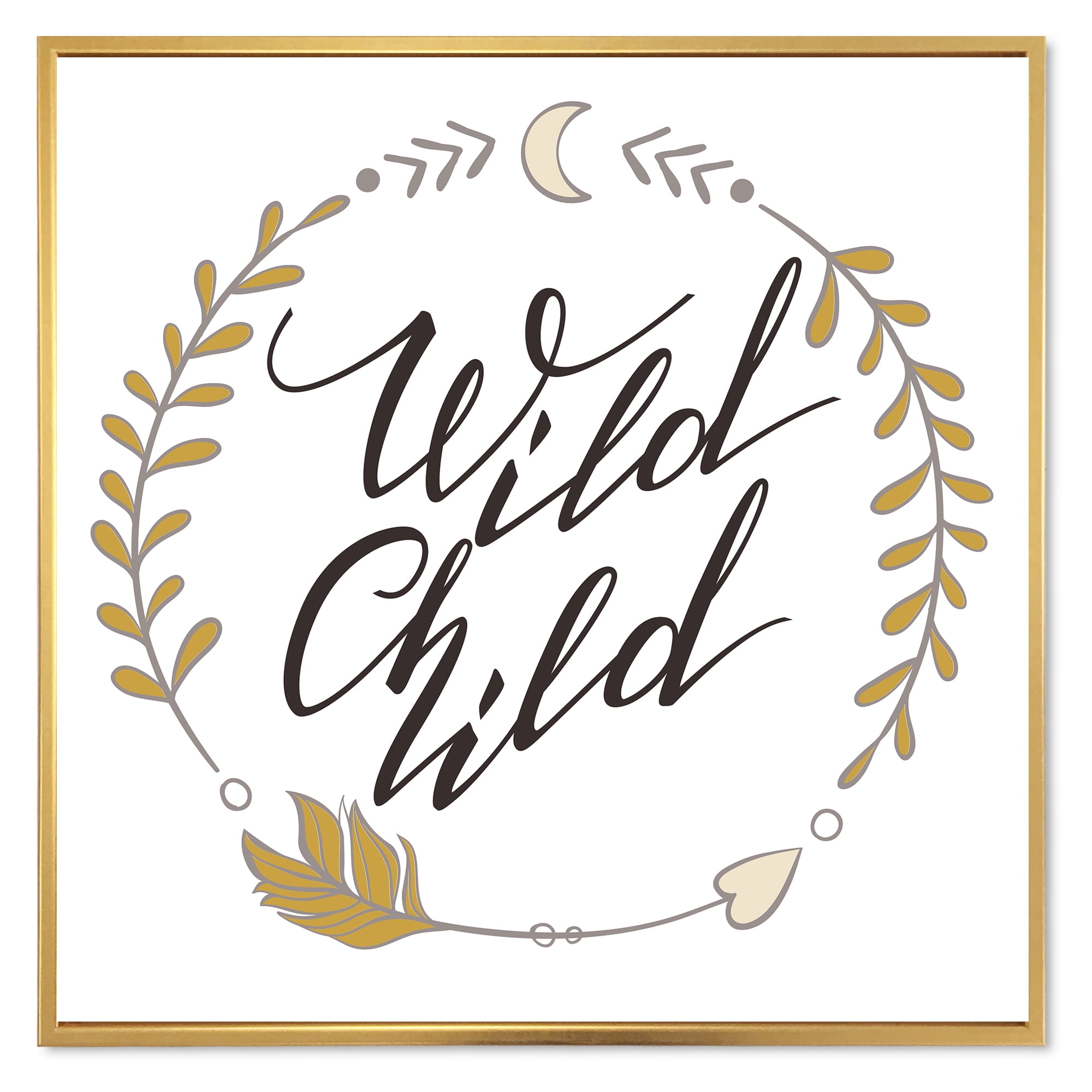 Designart 'Wild Child Under Arrows Circled' Traditional Framed Canvas Wall Art Print
