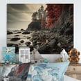 thumbnail image 1 of Designart "Wild Coastline II" Landscapes Print on Natural Pine Wood, 1 of 5