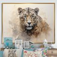 thumbnail image 1 of Designart "Wild Elegance In Minimalist Panther Form IV" Animals Panther Floater Framed Canvas Wall Art, 1 of 5