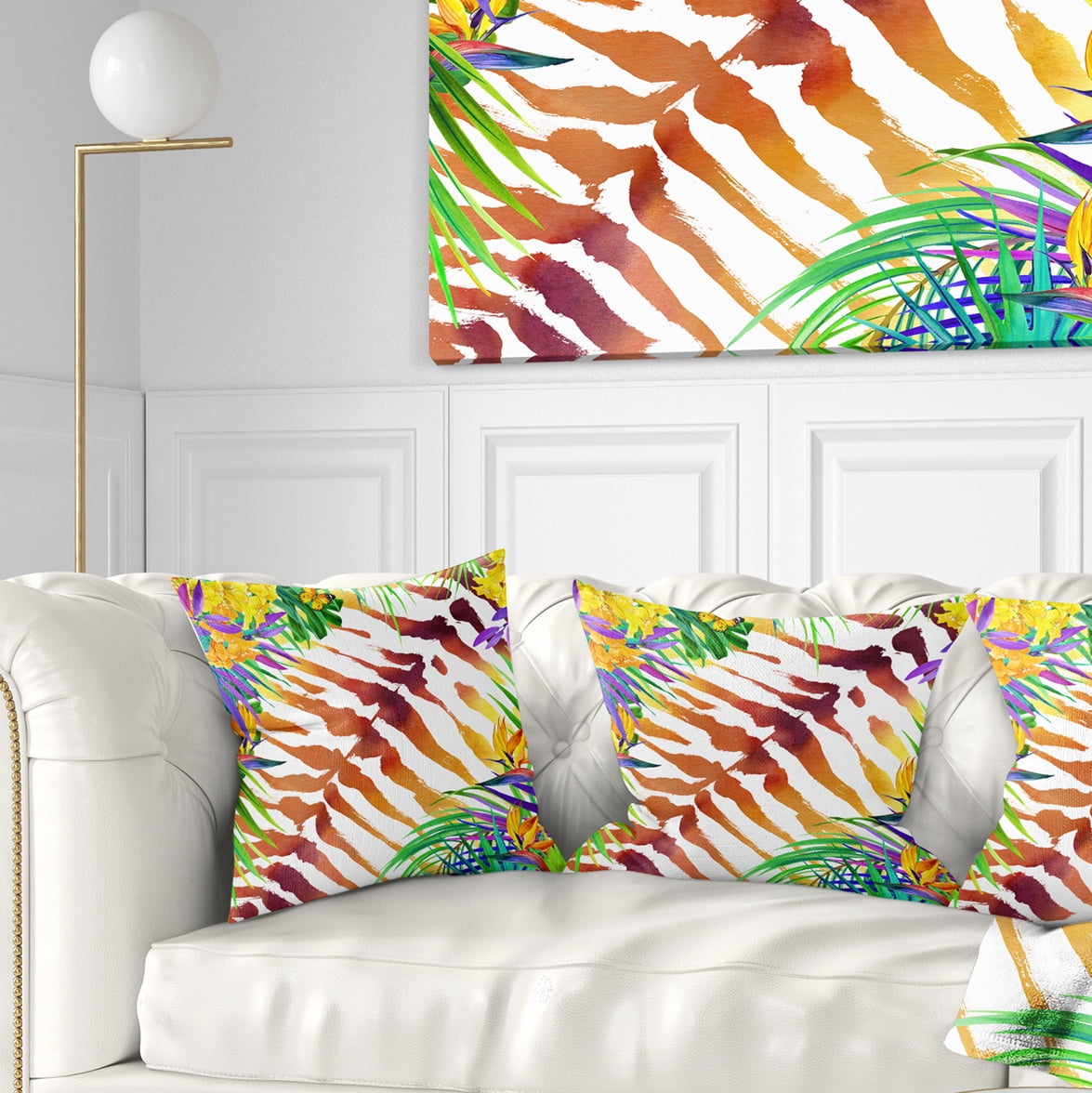 Designart Wild Nature Watercolor - Landscape Painting Throw Pillow - 18x18