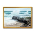 thumbnail image 1 of Designart 'Wild Ocean Waves Breaking On The Shore' Nautical & Coastal Framed Art Print, 1 of 4