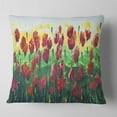thumbnail image 1 of Designart Wild Red Poppies Field Panorama - Modern Landscape Printed Throw Pillow - 16x16, 1 of 4