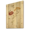 thumbnail image 1 of Designart 'Wild Simple Wallflowers III' Farmhouse Print on Natural Pine Wood, 1 of 3