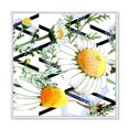thumbnail image 1 of Designart 'Wild Spring Chamomile Flowers On Geometric Lines' Traditional Framed Canvas Wall Art Print, 1 of 5