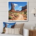 thumbnail image 1 of Designart "Wild West Desert of Nevada" People Framed Wall Art Decor - Modern Green Western Entryway Framed Wall Art Print, 1 of 6