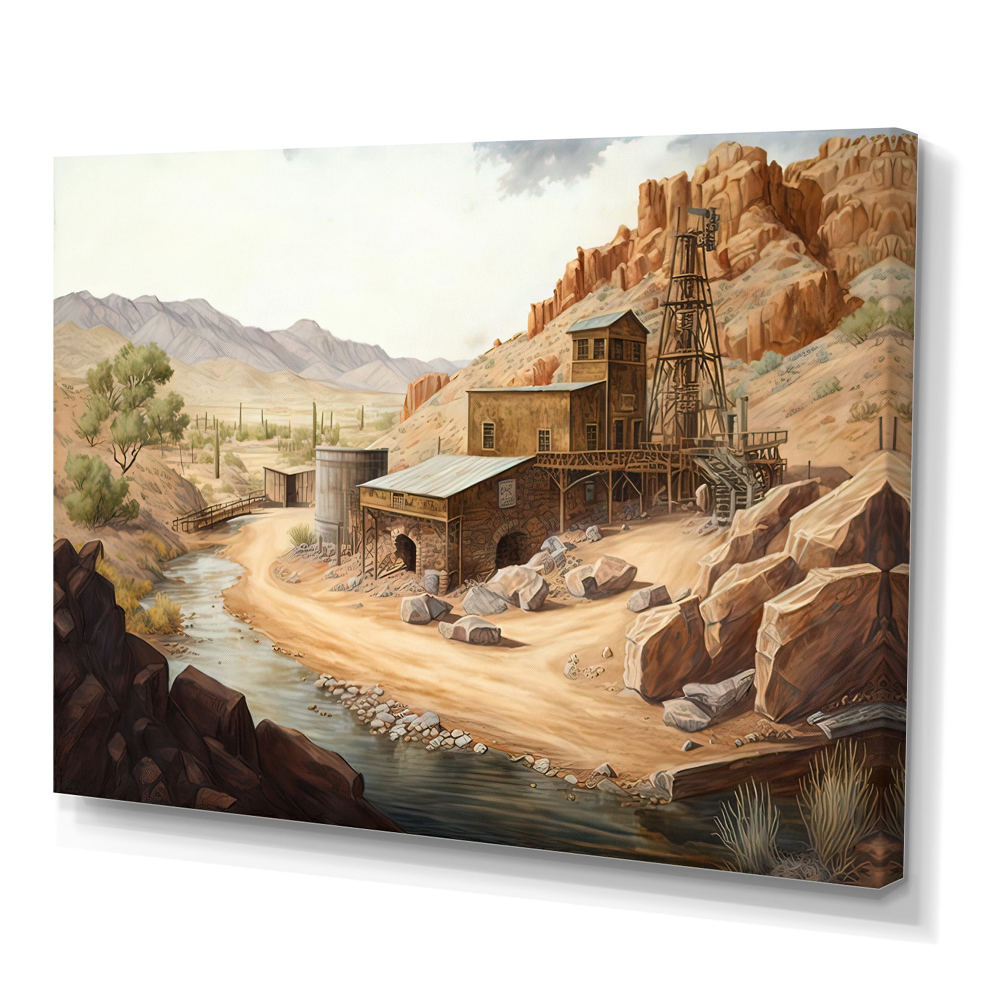 Designart Wild West Mine In Arizona II Canvas Wall Art - Walmart.com