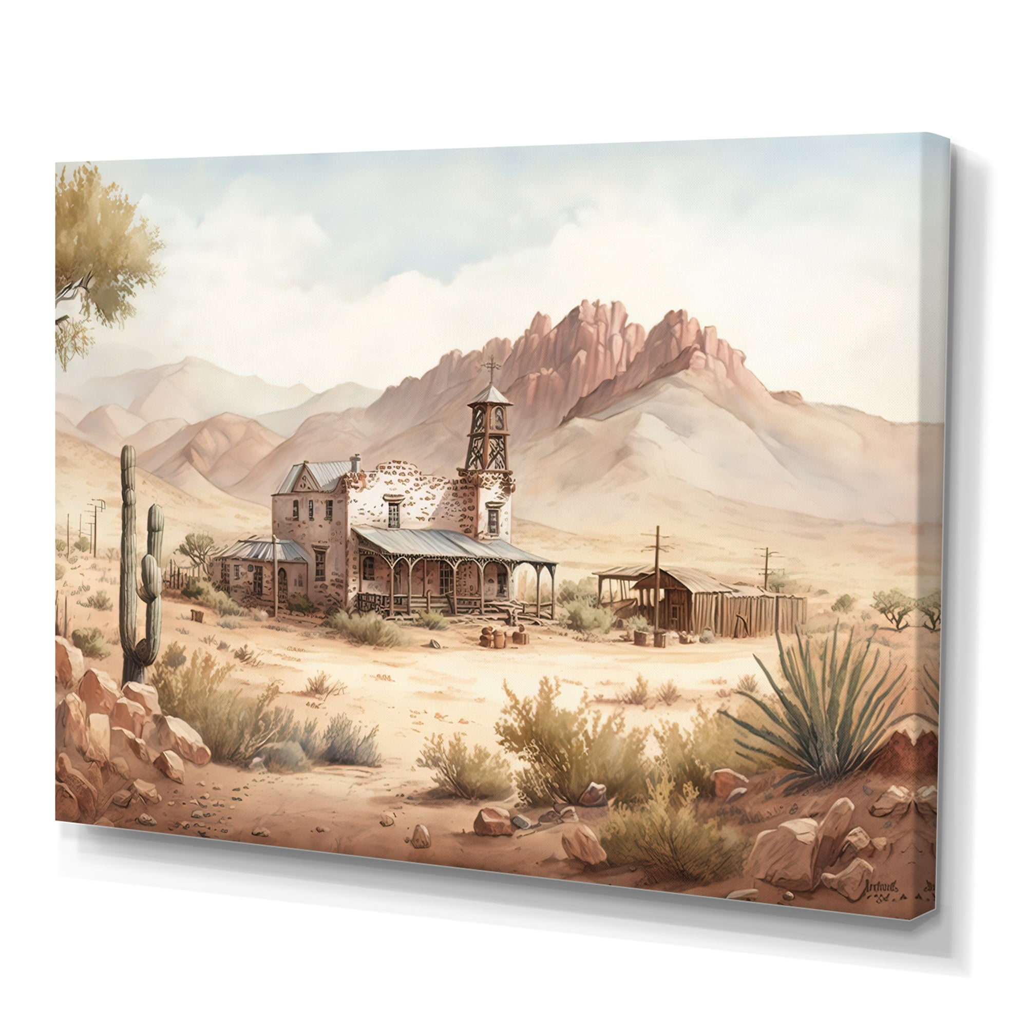 Designart Wild West Town II Canvas Wall Art