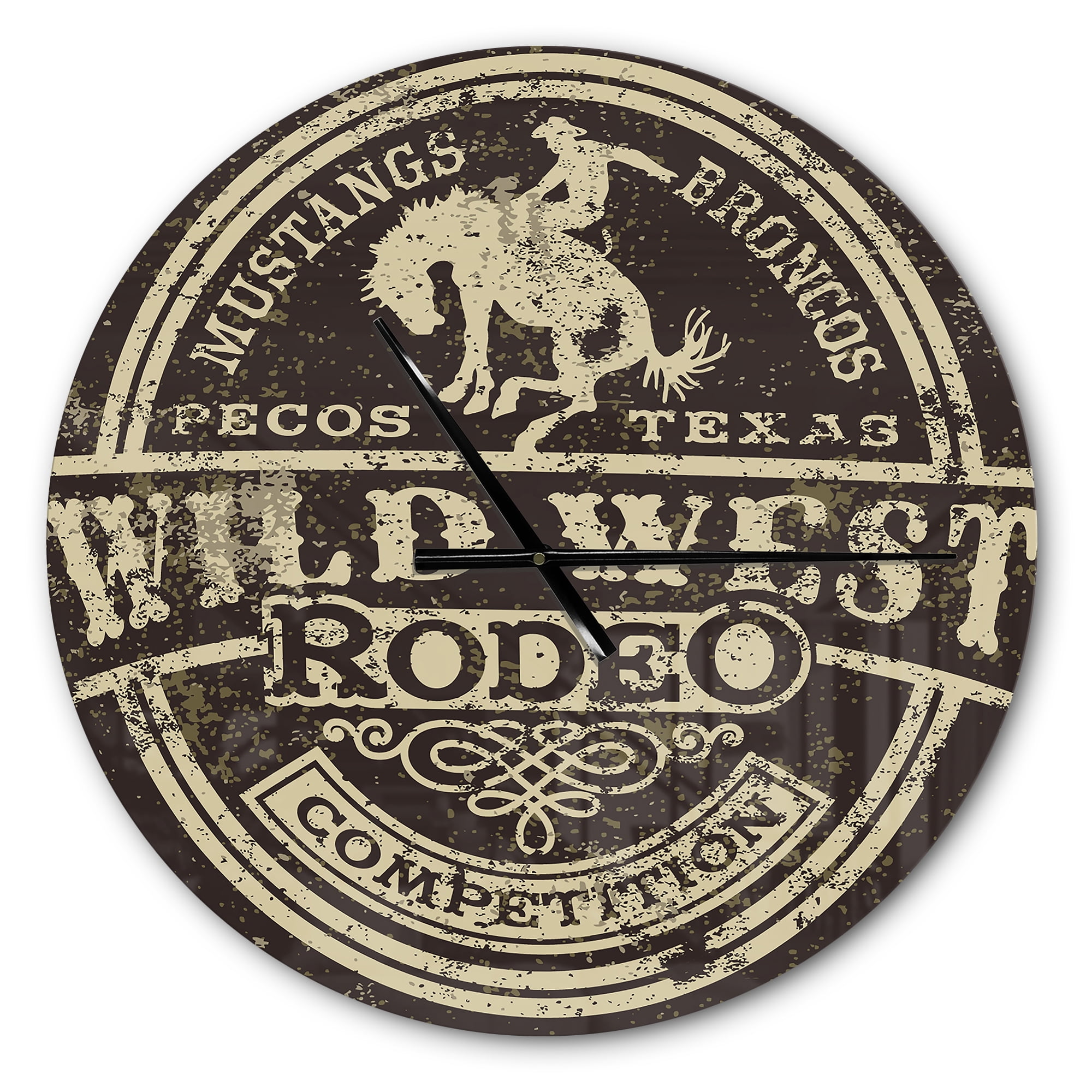 Designart 'Wild west rodeo ' Modern wall clock