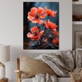thumbnail image 1 of Designart "Wildfire Poppy Black Flowers Coral" Floral & Botanical Metal Wall Art, 1 of 5