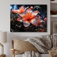 thumbnail image 1 of Designart "Wildflower by the River in Coral and Orange I" Wildflowers Metal Art Living Room, 1 of 1