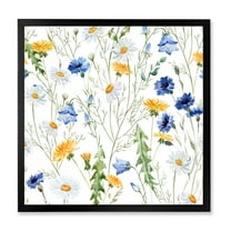 Designart 'Wildflowers Clover Bell and Chamomile II' Traditional Framed Art Print
