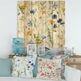 thumbnail image 1 of Designart 'Wildflowers Clover Bell and Chamomile II' Traditional Print on Natural Pine Wood, 1 of 5