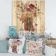 thumbnail image 1 of Designart 'Wildflowers With Vintage Old Books' Farmhouse Print on Natural Pine Wood, 1 of 5