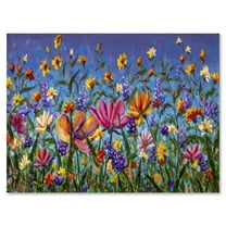 Designart ' Wildflowers and Daisies In Summer Garden Field I ' Traditional Canvas Wall Art Print
