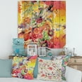 thumbnail image 1 of Designart 'Wildflowers and Vibrant Wild Spring Leaves' Modern Print on Natural Pine Wood, 1 of 5