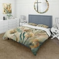 thumbnail image 1 of Designart "Wildflowers in Faded Vintage Shades III" Floral Bedding Covert Set - Traditional Beige Bed Set With 1 Shams, 1 of 6