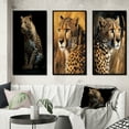 thumbnail image 1 of Designart "Wildlife Portrait Stunning Leopard III" Animals Leopard Framed Wall Art Set Of 3 - Brown Leopard Frame Gallery Wall Set For Home Decor, 1 of 6